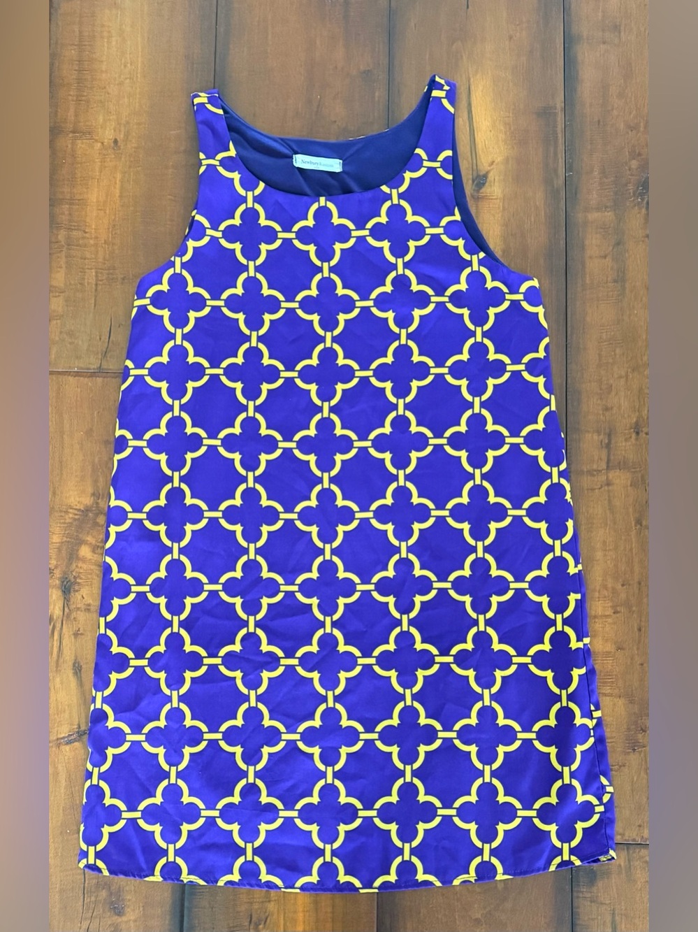 Newbury Kustom Purple and Yellow Geometric Mini Dress